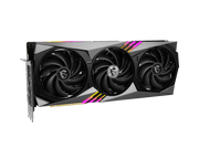 MSI GeForce RTX 4070 Ti GAMING X TRIO 12G – angled front view with RGB accents