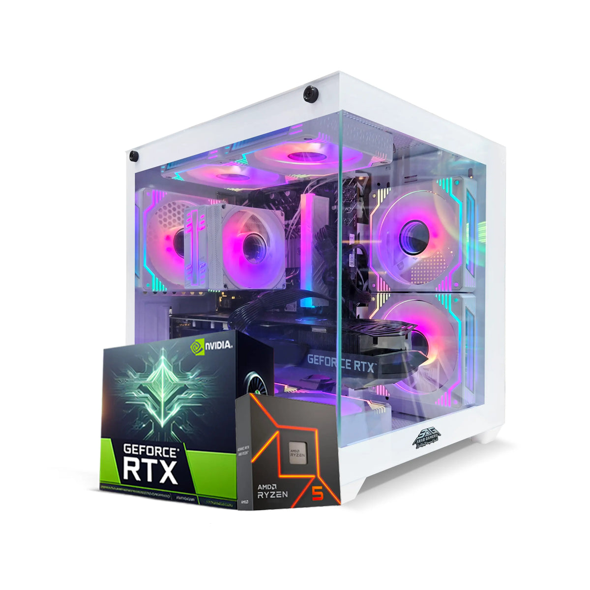 NOVA Gaming PC - AMD Ryzen 5 5600X, Nvidia GeForce RTX 5060 8GB Graphics, 16GB RAM, 1TB SSD, Windows 11 Pro, RGB Gaming Case White