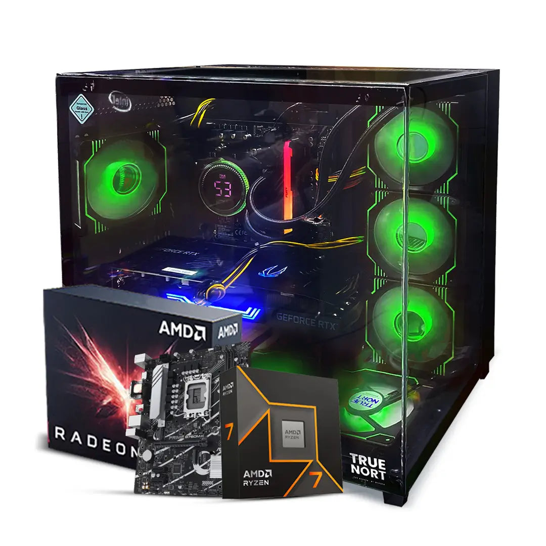 RX 9070XT Gaming PC, AMD Ryzen 7-9800X3D 8 Cores 16 Threads, RX 9070XT 16GB GDDR6 Graphics, 32GB RAM, 1TB SSD, 360mm Liquid Cooler, Windows 11 Pro, Wi-Fi + BT With Black Case