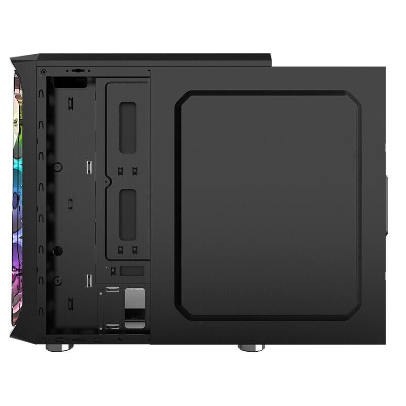 Starship ATX/M-ATX/ITX Gaming PC Desktop Computer Case Black with Side Tempered Glass Panels with 6 Fan Support