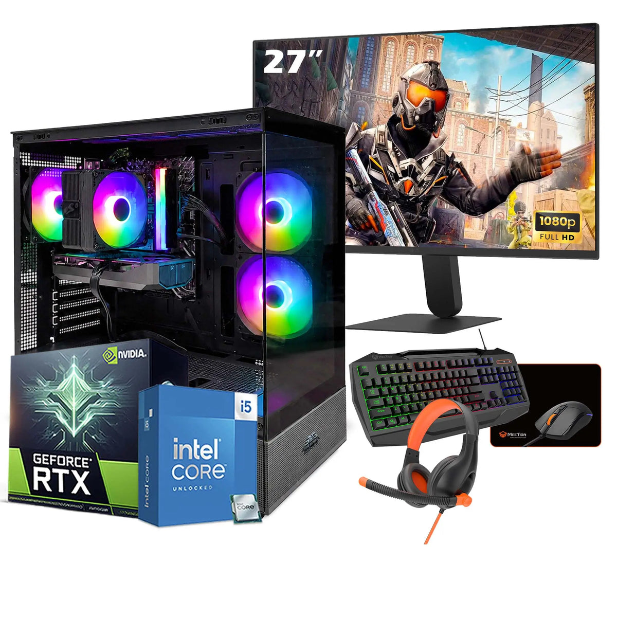 Starter gaming PC bundle with Ryzen 5 8400F and RX 580 8GB graphics in UAE