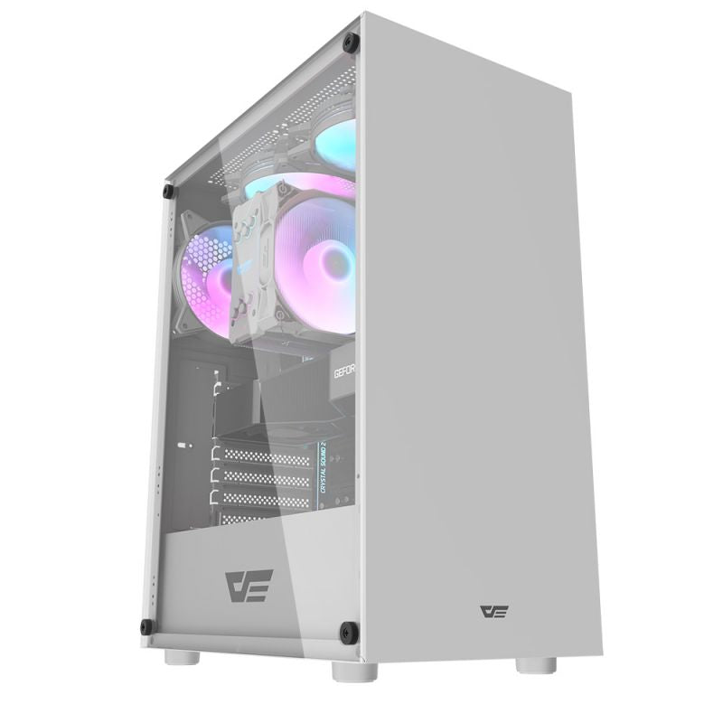 Darkflash DK100 M-ATX PC Case, Single Tempered Glass Side Panel, Air Inlets Located Front Panel, Supports Up to 160mm Radiator & Up to 6x 120mm Fans, USB3.0/2.0 (Fans Not Included)