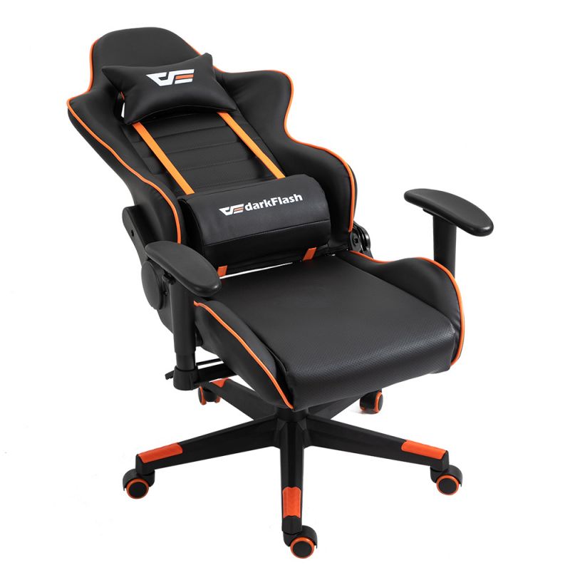 DarkFlash RC350 High-Density Foam with Pillows on Headrest & Lower Back Gaming Chair - Black