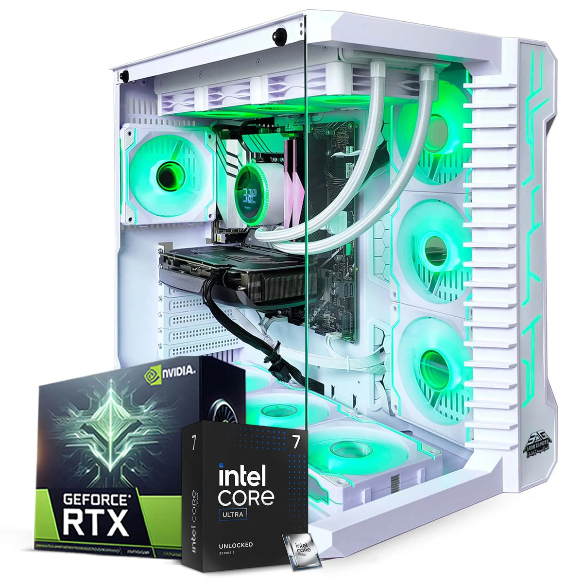 Ultra 7 Gaming PC UAE RTX 5070 white RGB case