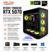 Velox Gaming PC RTX 5070 12GB RGB black case Dubai