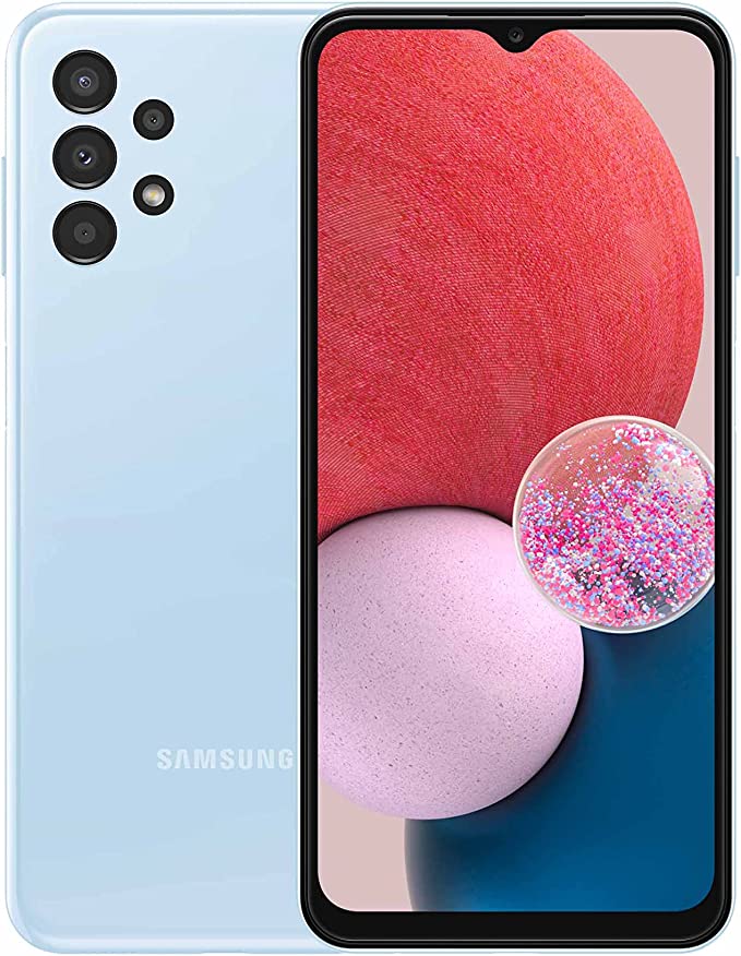 Samsung Galaxy A13 Mobile Phone Dual SIM Android Smartphone 6.6 Inch Infinity-V Display, 4GB RAM, 128GB Storage, 5, 000 Mah Battery, Light Blue, Android 12 (UAE Version)