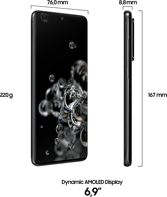 Samsung S20 Ultra 5G Factory Unlocked SM-G988U1 Cosmic Black 12 GB RAM 256 GB Memory
