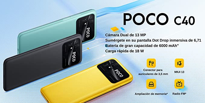 Xiaomi POCO C40 6.71 Inch HD+ Dot Drop Display Dual SIM POCO Yellow 4GB RAM 64GB 4G LTE
