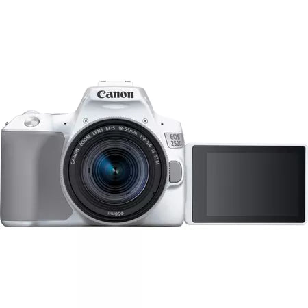Canon EOS 250D, White and EF-S 18-55mm f/4-5.6 IS STM Lens