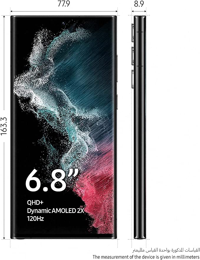 Samsung Galaxy S22 Ultra 5G Mobile Phone 256GB Dual SIM Android Smartphone Phantom Black (UAE Version)