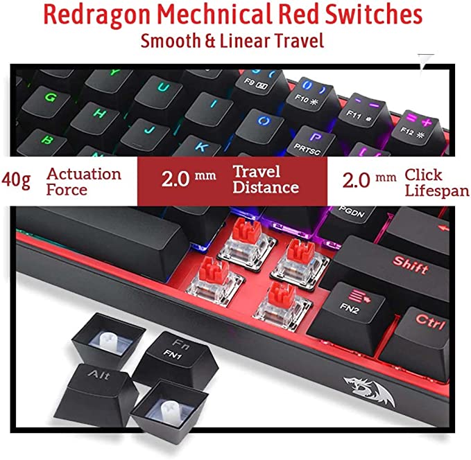 Redragon K617 Fizz 60% Wired RGB Mechanical Keyboard