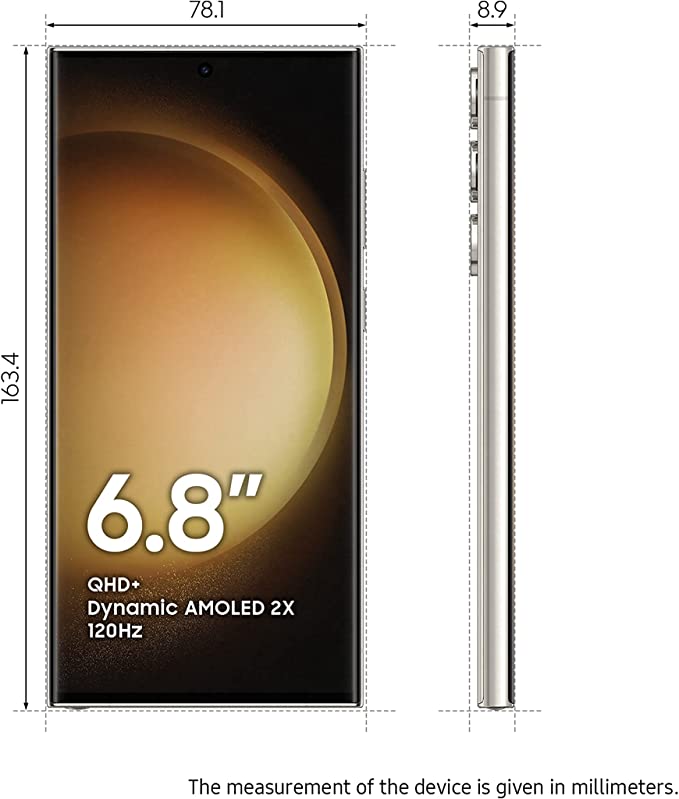 Samsung Galaxy S23 Ultra, 256GB, Cream, UAE Version, 5G Mobile Phone, Dual SIM, Android Smartphone,