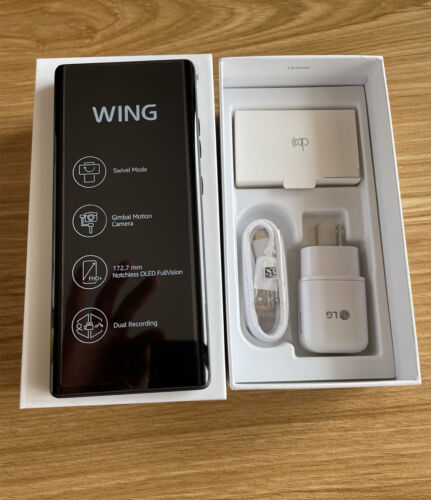 LG Wing 5G LM-F100TM F100VM F100N 256GB+8GB 64MP Unlocked Smartphone -Black