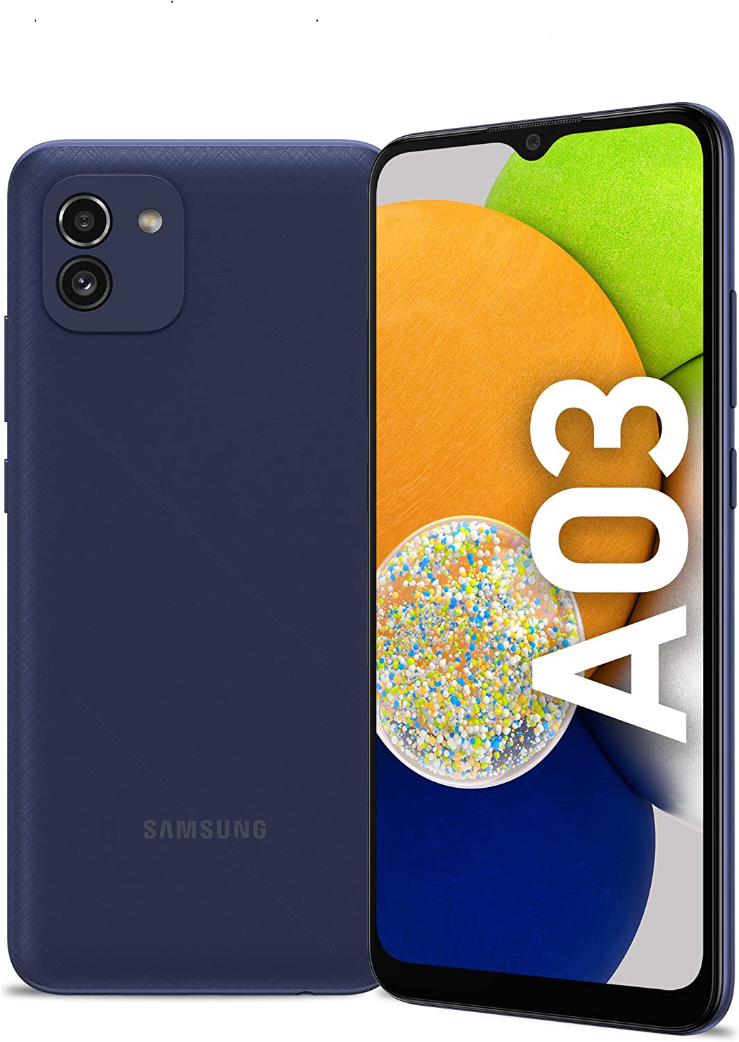 Samsung Galaxy A03 LTE Android Smartphone, 64GB, 4GB RAM, Dual Sim Mobile Phone, Blue (UAE Version)
